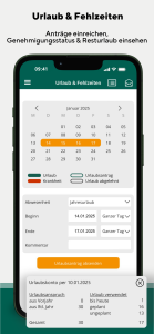 Urlaub und Fehlzeiten in Edison festhalten